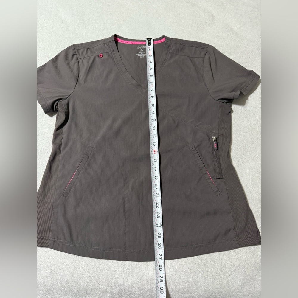 Brown Short Sleeve Women's Scrub Top - Picture 2 of 8